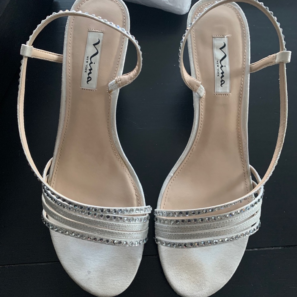 Nina Gerri Silver Evening/Wedding Sandals 9.5